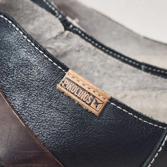 Pikolinos Granada Leather Clogs Slip On Black Size 40 US 9.5 Made In Spain - Picture 6 of 15